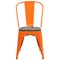 Merrick Lane Amsterdam Series Dining Chair - Blue Metal Frame - Textured Wooden Seat - Slatted, Curved Back